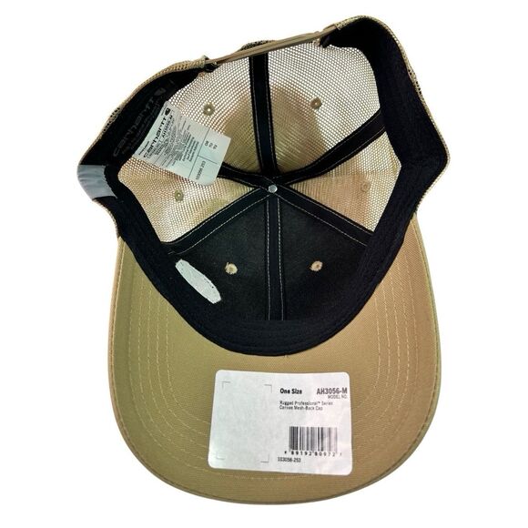 Carhartt Men's MSPS Rugged Flex Mesh-Back Logo Patch Snapback Tan Cap Hat - Picture 8 of 13